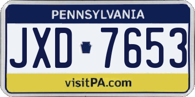 PA license plate JXD7653