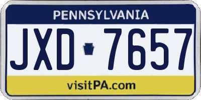 PA license plate JXD7657