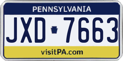 PA license plate JXD7663