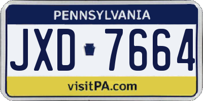 PA license plate JXD7664