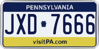 PA license plate JXD7666