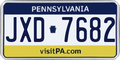 PA license plate JXD7682