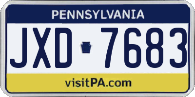 PA license plate JXD7683
