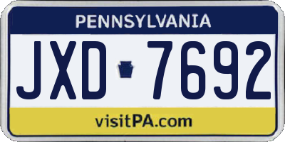 PA license plate JXD7692