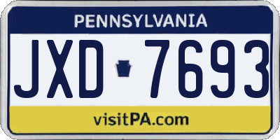 PA license plate JXD7693