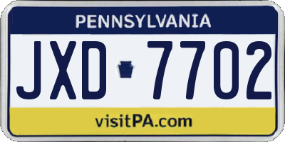PA license plate JXD7702