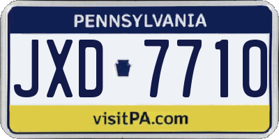 PA license plate JXD7710