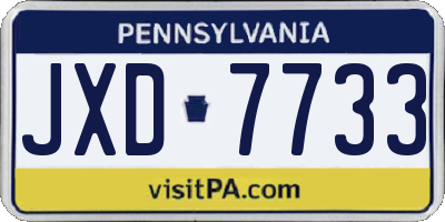 PA license plate JXD7733