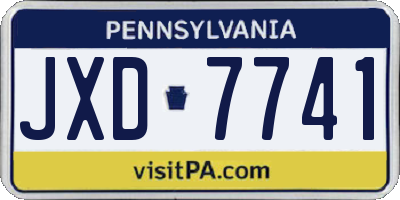 PA license plate JXD7741