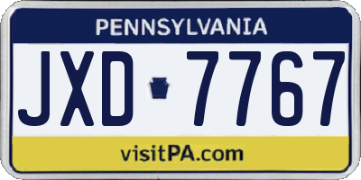 PA license plate JXD7767