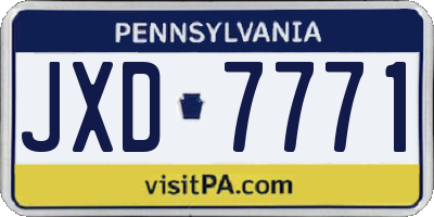 PA license plate JXD7771