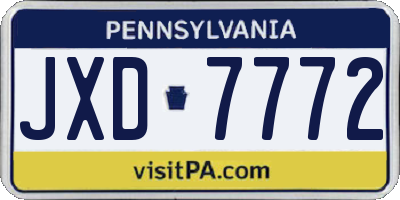 PA license plate JXD7772