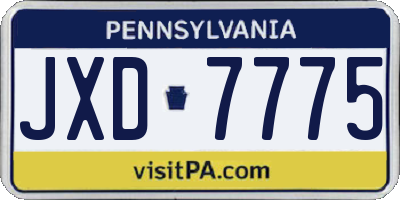 PA license plate JXD7775