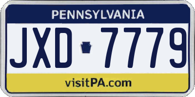PA license plate JXD7779