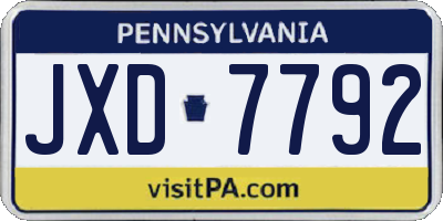 PA license plate JXD7792