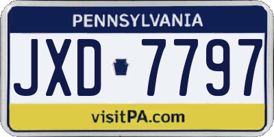 PA license plate JXD7797