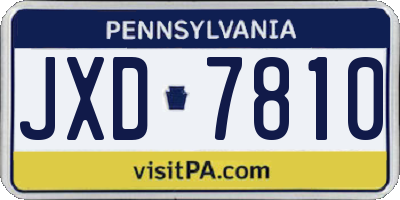 PA license plate JXD7810