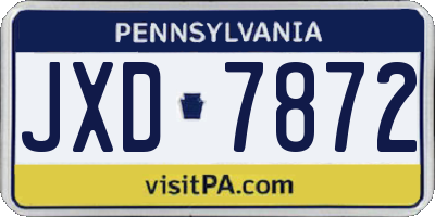PA license plate JXD7872