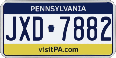 PA license plate JXD7882