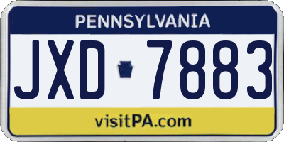 PA license plate JXD7883