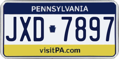 PA license plate JXD7897