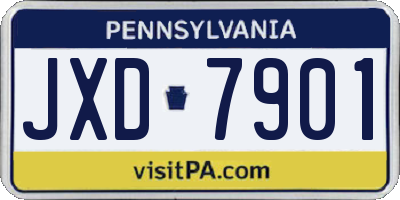 PA license plate JXD7901