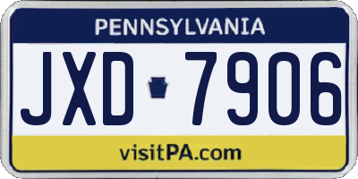 PA license plate JXD7906