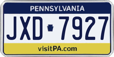 PA license plate JXD7927