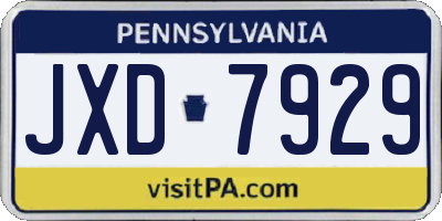 PA license plate JXD7929