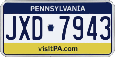 PA license plate JXD7943
