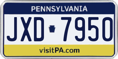 PA license plate JXD7950