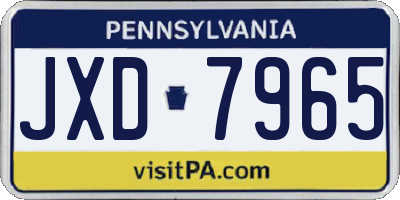 PA license plate JXD7965