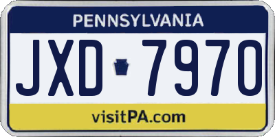 PA license plate JXD7970