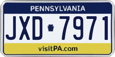 PA license plate JXD7971