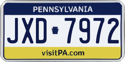 PA license plate JXD7972