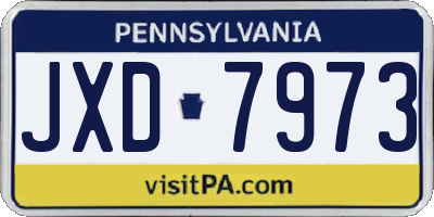 PA license plate JXD7973