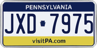 PA license plate JXD7975