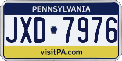 PA license plate JXD7976