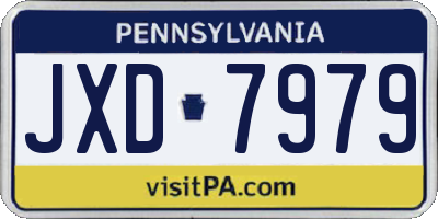 PA license plate JXD7979