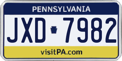 PA license plate JXD7982