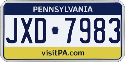 PA license plate JXD7983