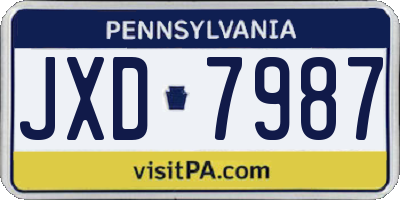 PA license plate JXD7987
