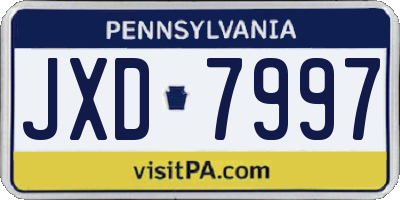 PA license plate JXD7997