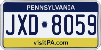 PA license plate JXD8059
