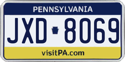 PA license plate JXD8069