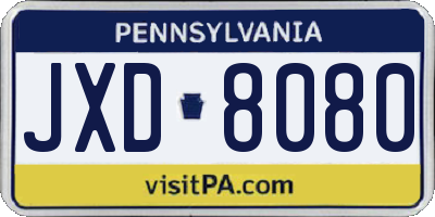 PA license plate JXD8080