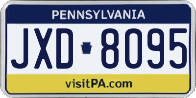 PA license plate JXD8095