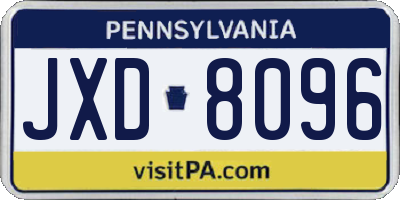 PA license plate JXD8096