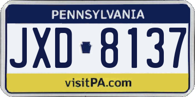 PA license plate JXD8137