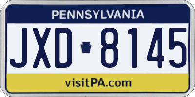 PA license plate JXD8145